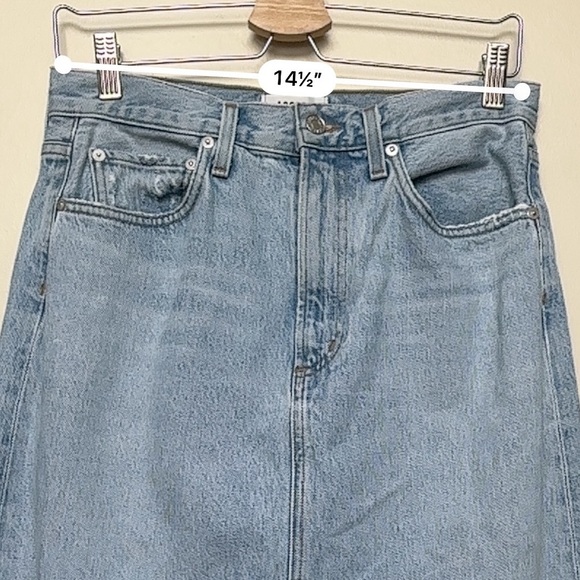 Agolde Denim Hilla Skirt In Practice (light blue) Size 26 - Picture 6 of 12